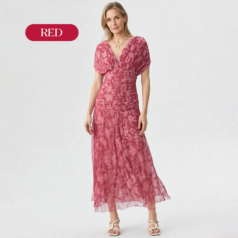 🌸 Vestido con Escote en V y Estampado Floral para Mujer – Ligero, Elegante y Perfecto para el Verano ✨👗