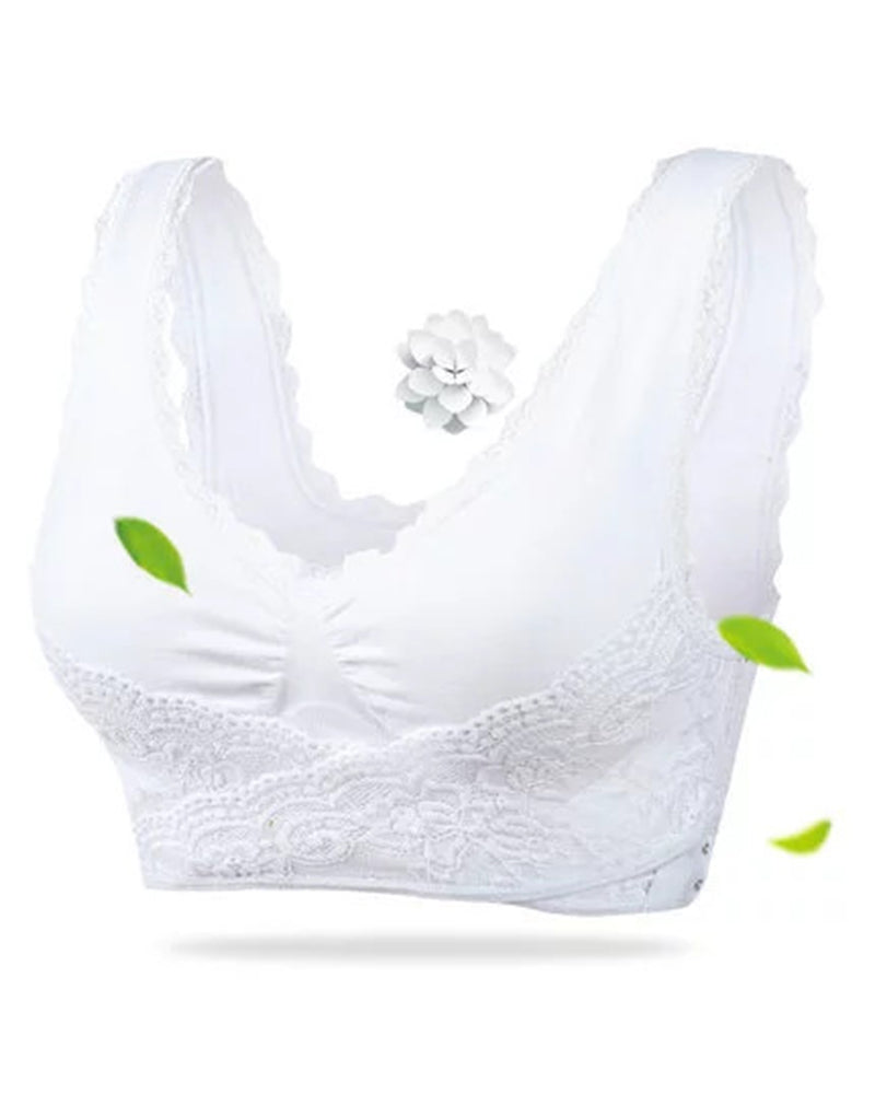 Sujetador deportivo push-up sin aros para mujer, con cierre lateral cruzado frontal
