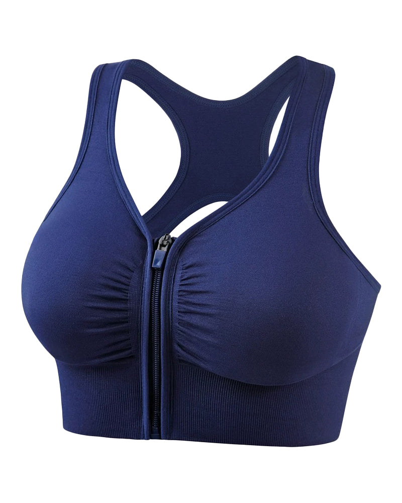 Sostén Push Up Antigolpes para Mujer con Espalda Hueca y Cierre Frontal