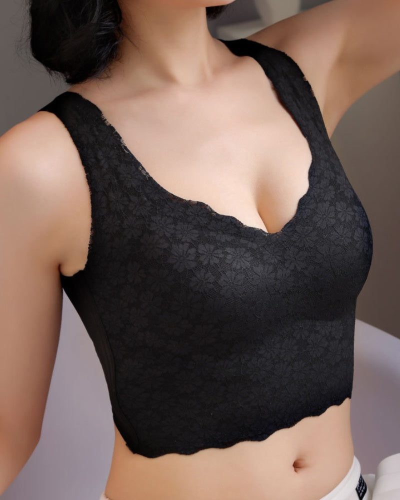 Top sin mangas transpirable talla grande con sujetador push up y efecto moldeador lateral
