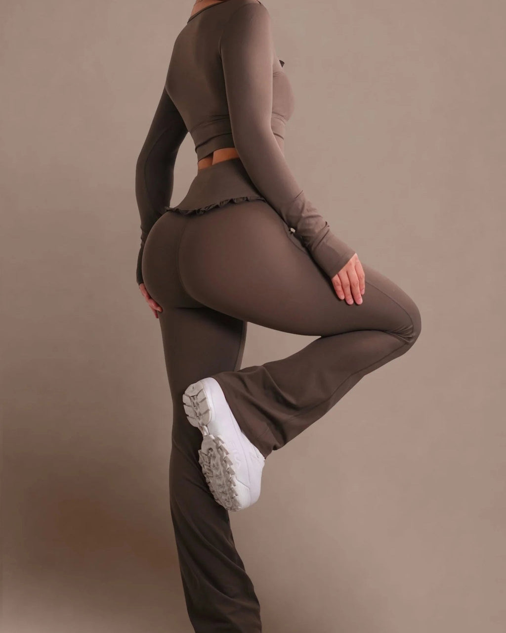 Leggings de Ballet con Volantes y Pierna Acampanada