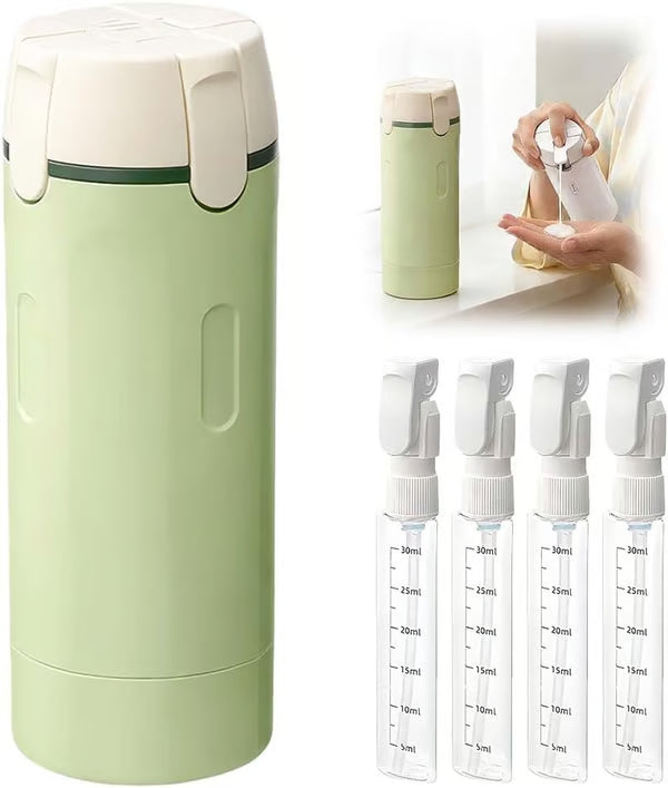 ⏰🔥 ¡50% DE DESCUENTO POR TIEMPO LIMITADO! 🧳 Botellas Dispensadoras 4 en 1 – Compactas, Herméticas y Perfectas para Tus Viajes ✈️🧴