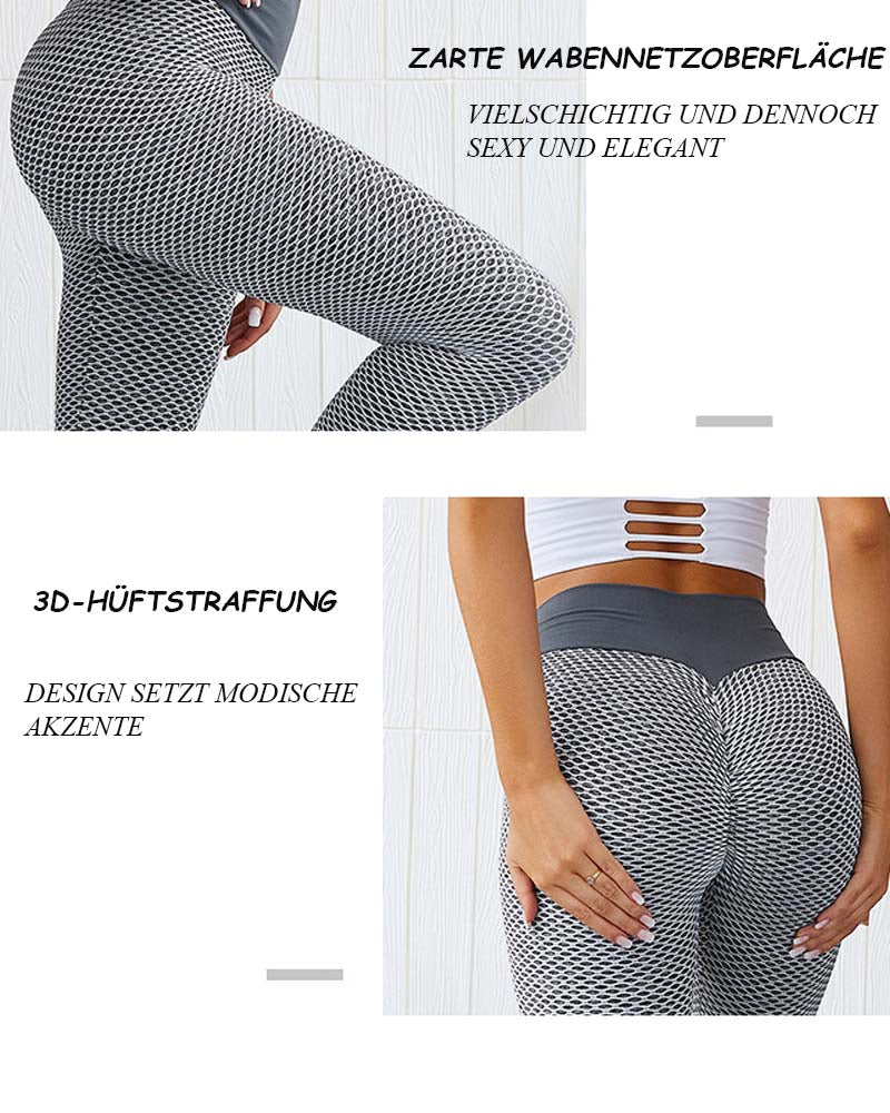 Leggings Deportivos Levantacola de Panal Anticelulitis de Cintura Alta para Yoga