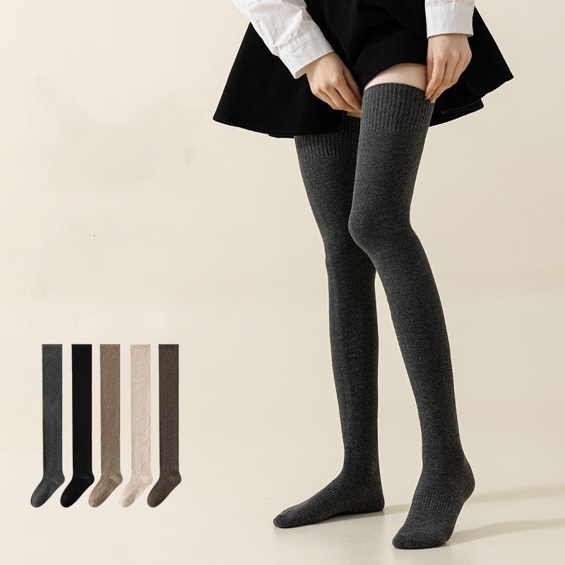 🧦❄️ Calcetines Térmicos Hasta la Rodilla para Mujer 100% Algodón – Súper Cálidos, Suaves y Perfectos para el Invierno ✨💖