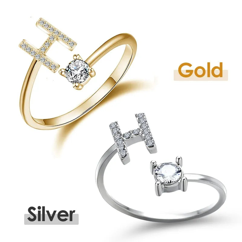 💍 ¡50% DE DESCUENTO AHORA! ❤️ Anillo con inicial de amor: personalizado, ajustable y perfecto como regalo significativo para ti o para un ser querido ✨