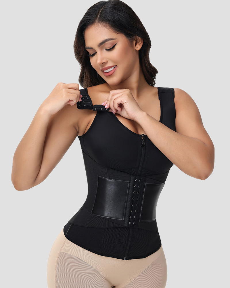Shapshe® Fajas Colombianas Chaleco Cinturilla de Doble Compresión