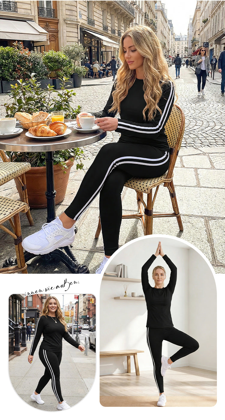 🔥🏡 ¡50% DE DESCUENTO por Tiempo Limitado! Conjunto Deportivo de 2 Piezas para Mujer – Manga Larga + Pantalón Cómodo 💖🧘‍♀️