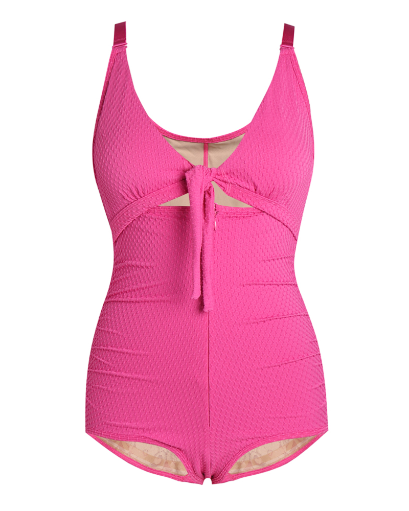 Shapshe® Traje de Baño Femenino con Control de Abdomen, Recorte, Nudo Frontal y Push Up Moldeador