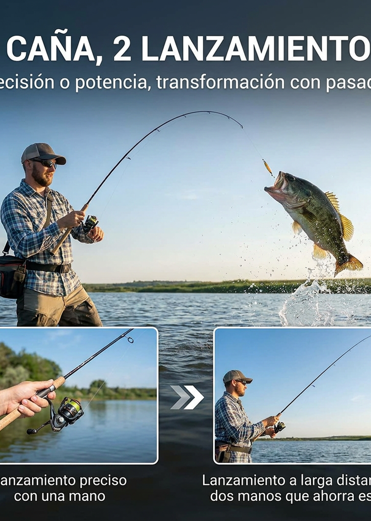 ⏰🔥 ¡50% DE DESCUENTO POR TIEMPO LIMITADO! 🎣 Caña de Pescar Plegable – Ligera, Duradera y Lista para la Aventura ✨🌊