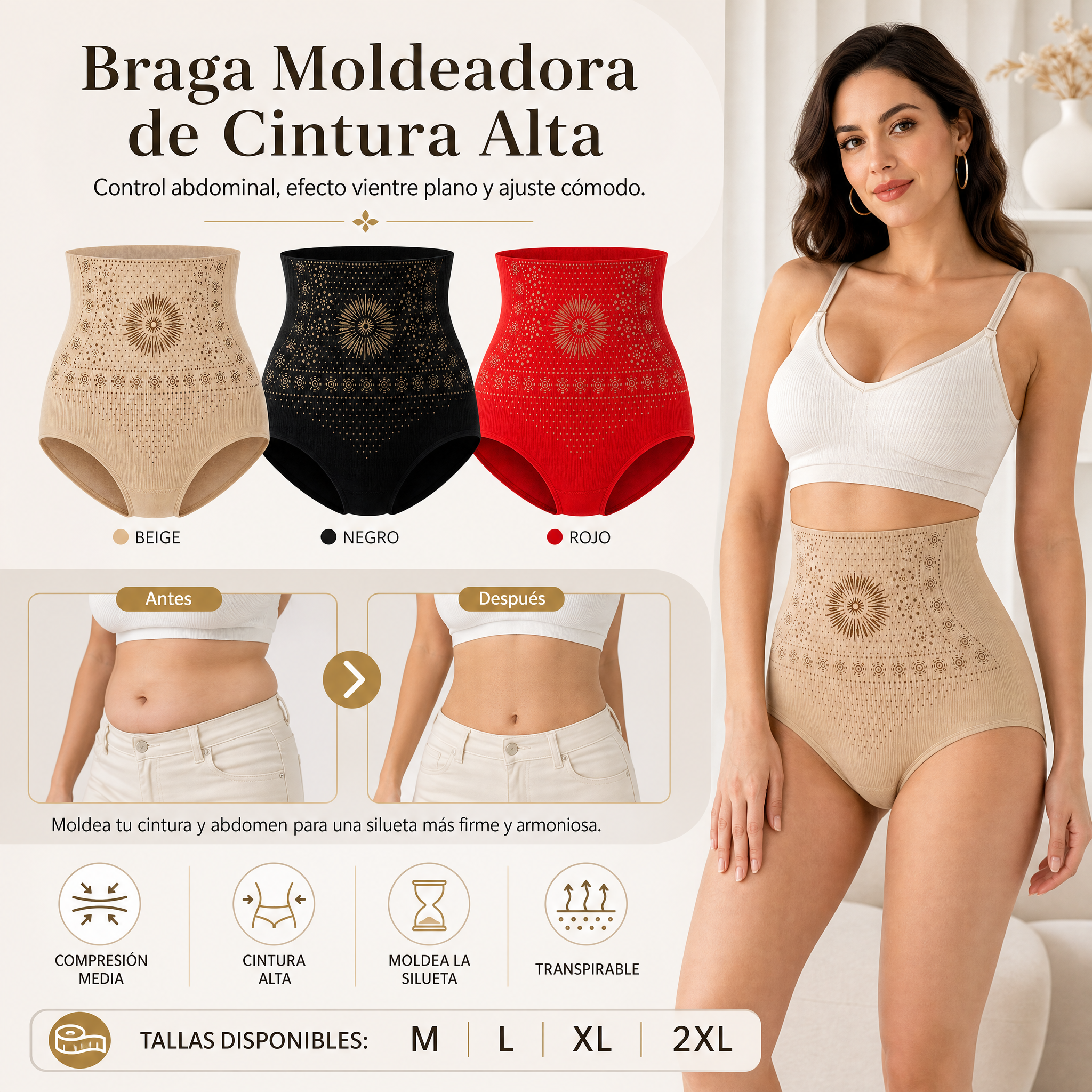 🔥✨ ¡OFERTA 50% OFF! Short Moldeador Cintura Alta – Control Abdomen y Realce de Curvas