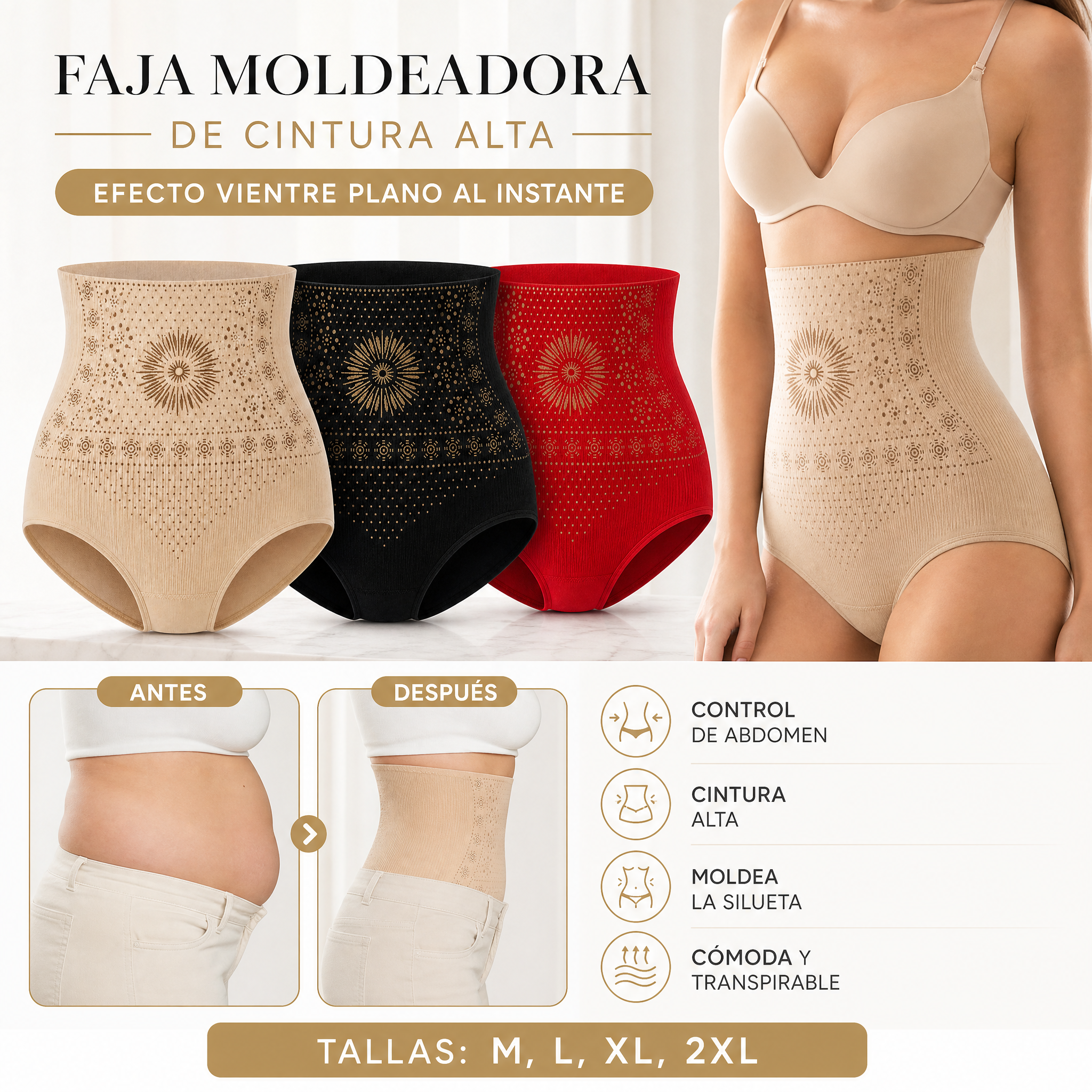 🔥✨ ¡OFERTA 50% OFF! Short Moldeador Cintura Alta – Control Abdomen y Realce de Curvas