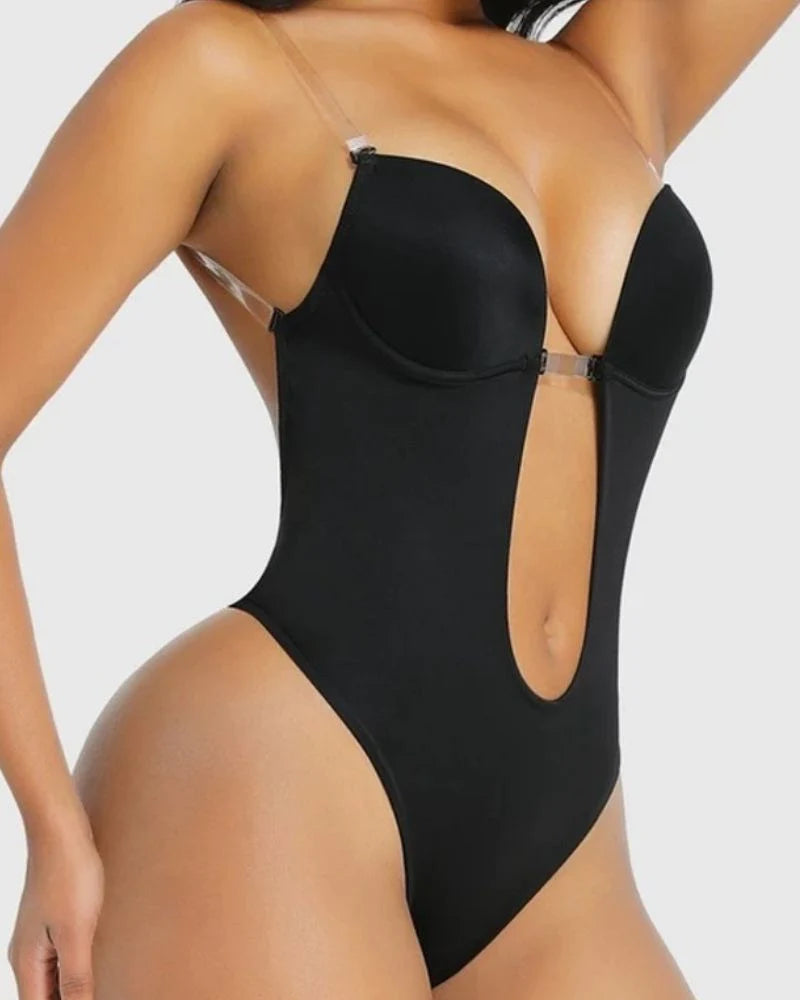Faja moldeadora para mujer talla grande con espalda descubierta, sujetador integrado, moldeador de cuerpo sin costuras y abertura en la entrepierna