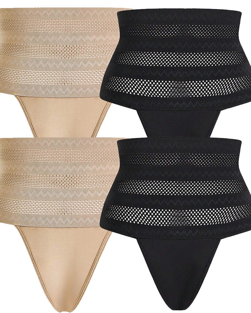 Tanga moldeadora de talle alto para mujer, transpirable, control de abdomen, ropa interior modeladora