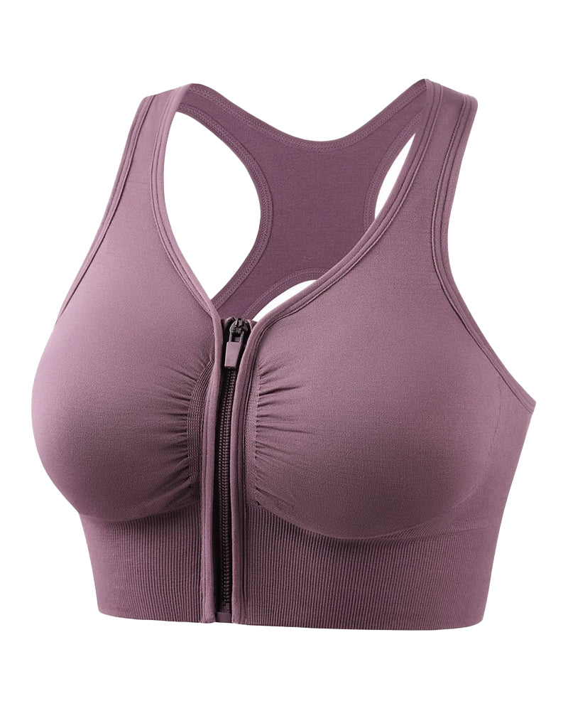Sostén Push Up Antigolpes para Mujer con Espalda Hueca y Cierre Frontal