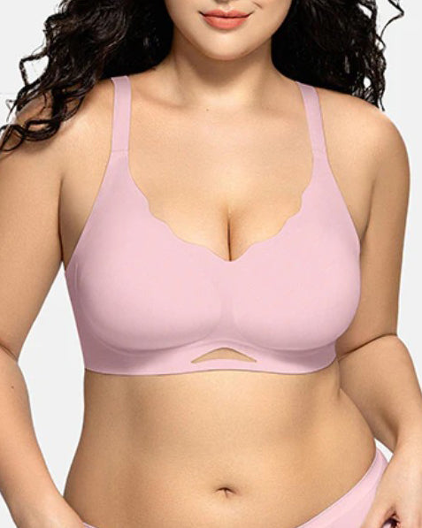 Sostén inalámbrico push up para mujer, sin costuras, transpirable y de un solo color