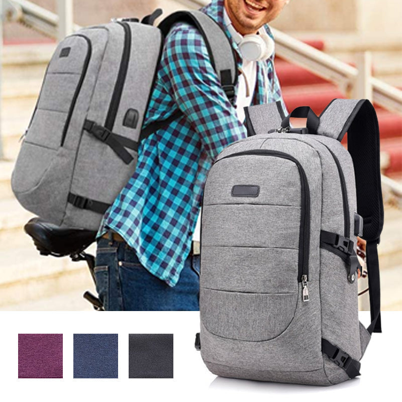 Mochila Antirrobo Para Computadora Portátil De Negocios Con Puerto De Carga USB Y Conector  Para Auriculares