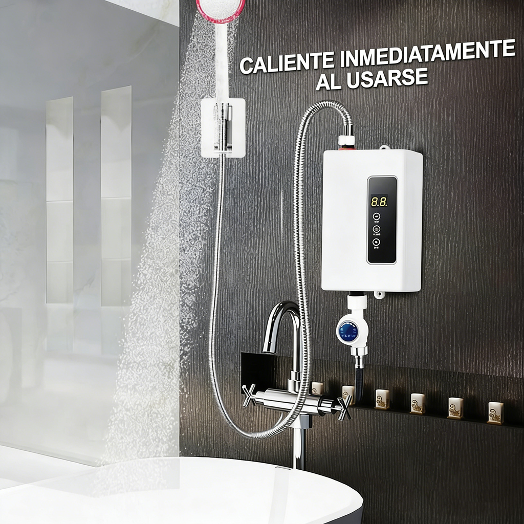 🔥 Calentador de Agua Instantáneo sin Tanque – Diseño Compacto con Control de Temperatura Digital para Ahorro de Energía ⚡🚿