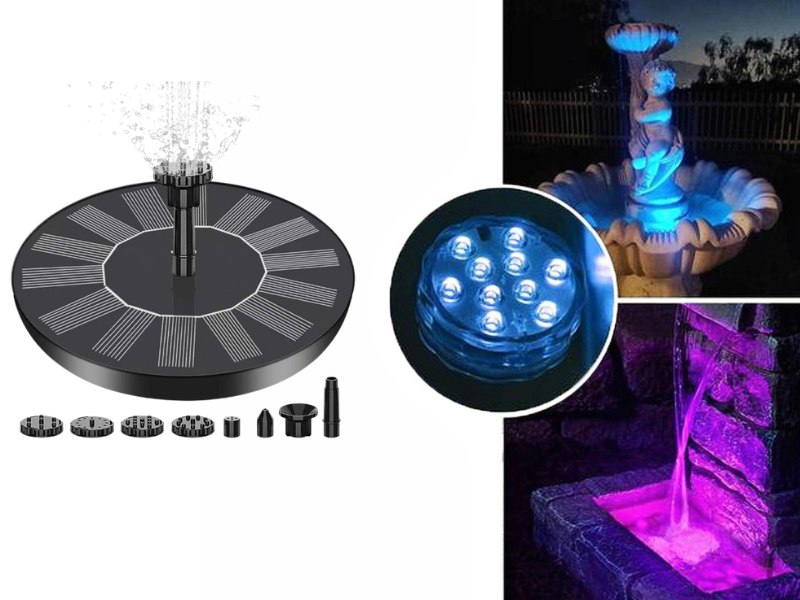 ⏰ ¡Oferta Limitada 50% OFF! 🔆 Fuente Solar con Bomba Sumergible – 4 Boquillas, Ideal para Estanques, Jardines, Piscinas y Acuarios 💧🌿