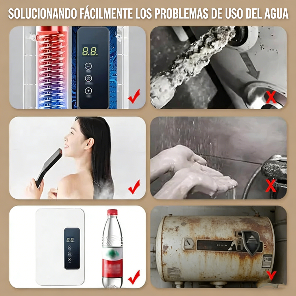 🔥 Calentador de Agua Instantáneo sin Tanque – Diseño Compacto con Control de Temperatura Digital para Ahorro de Energía ⚡🚿