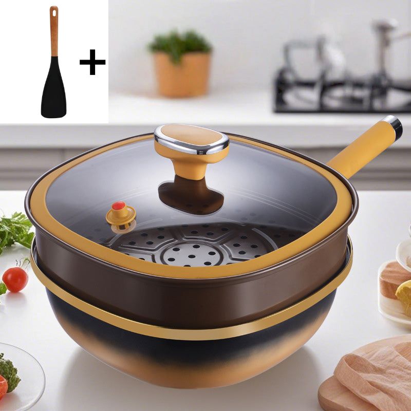 🍳✨ Olla de Aleación de Titanio de 12 Pulgadas – Antiadherente Natural, Libre de Tóxicos, con Tapa Hermética y Apta para Lavavajillas 🔥🍴