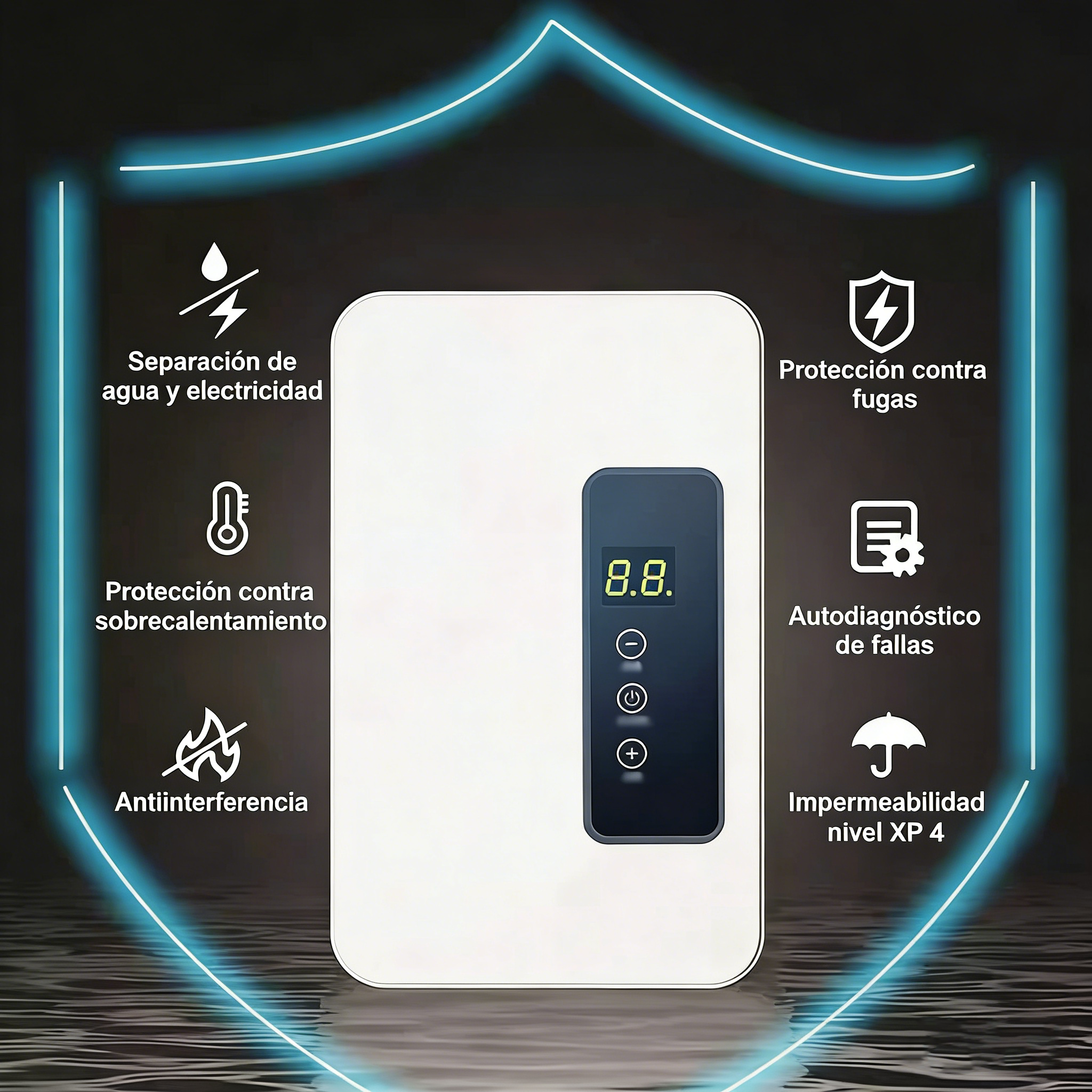 🔥 Calentador de Agua Instantáneo sin Tanque – Diseño Compacto con Control de Temperatura Digital para Ahorro de Energía ⚡🚿