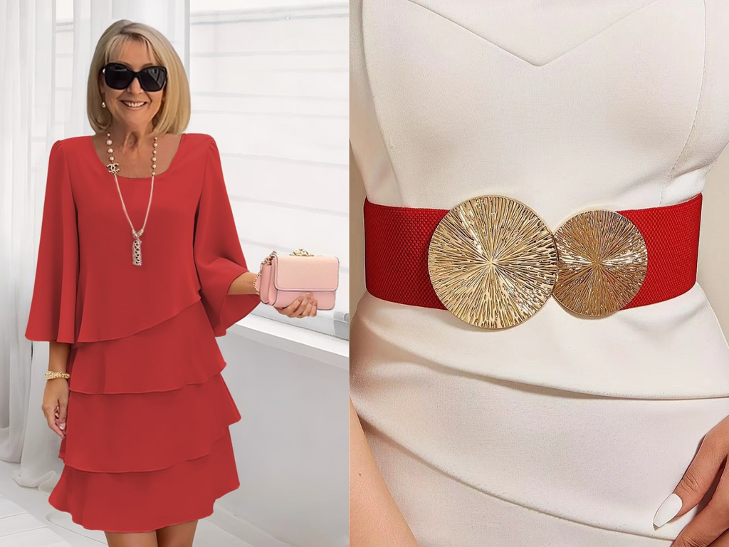💃✨ Vestido de Mujer con Volantes Escalonados y Mangas Acampanadas – Estilo y Elegancia para Cada Ocasión 🌸👗