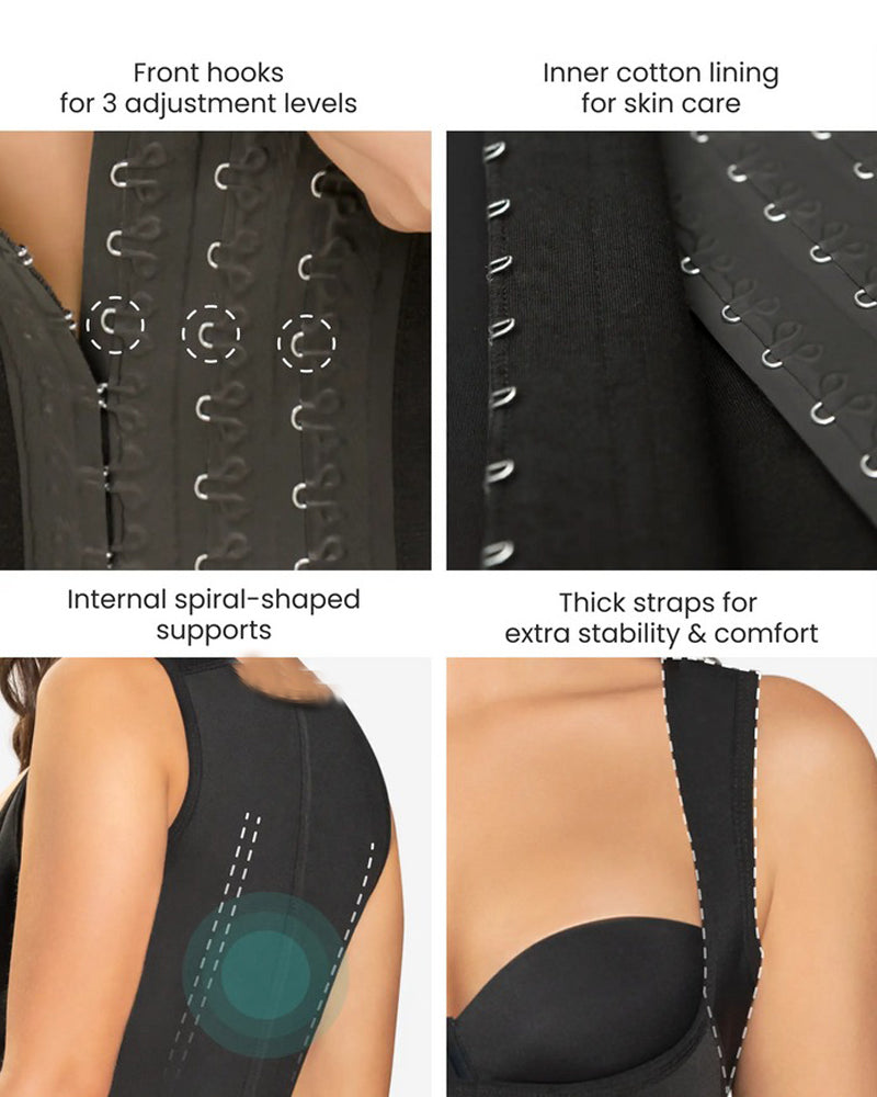Chaleco Shapshe® para Mujer Reloj de Arena Moldeador de Cintura con Control de Abdomen Corsé con Ganchos