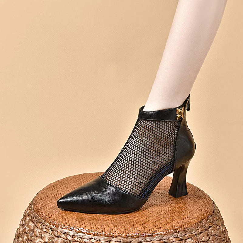 Sandalias de Tacón Malla Flexible Estrella Serenidad Camino, Elegancia Cómoda Todo el Día