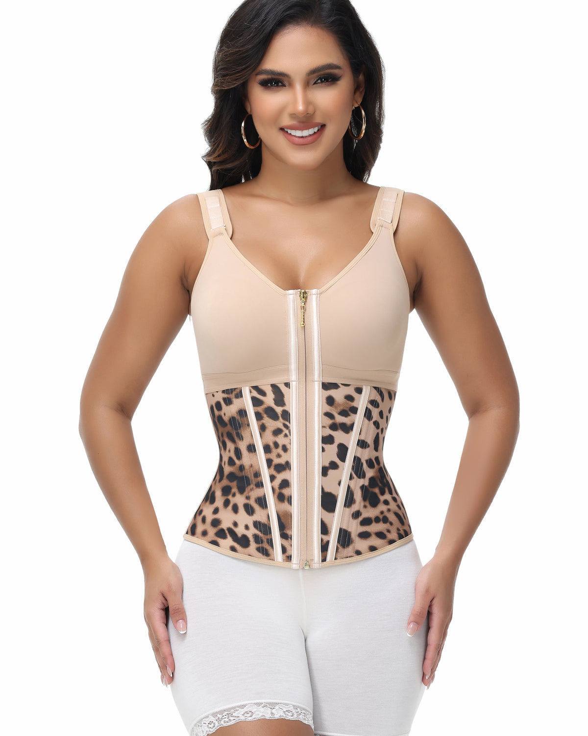 Shapshe® Fajas Colombianas Trainer de Cintura con Cremallera Frontal, Varillas de Acero y Control de Abdomen