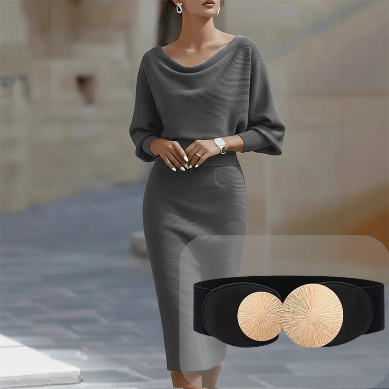 🔥 Vestido Elegante Adelgazante para Mujer – Cintura Ceñida y Silueta que Resalta tu Figura ✨💃que Favorece la Figura ✨💃