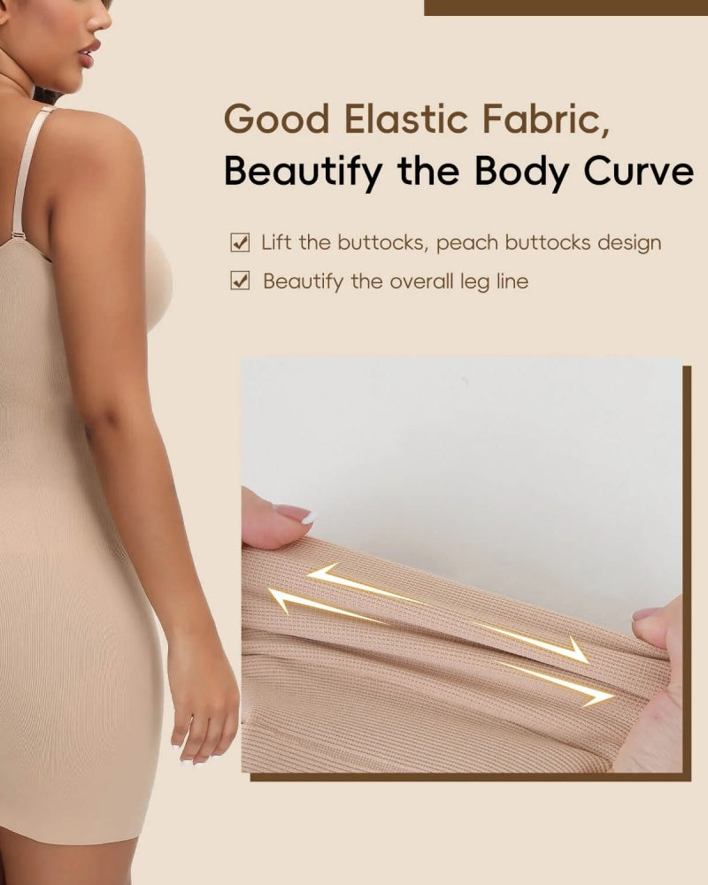 Vestido Mini Moldeador con Tirantes y Control Abdominal Sin Costuras