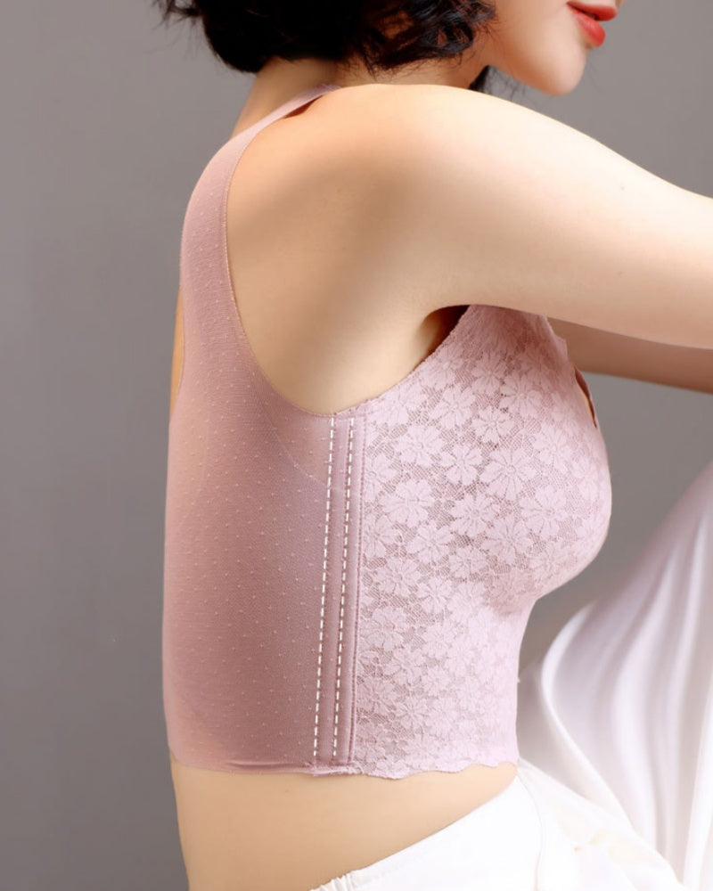 Top sin mangas transpirable talla grande con sujetador push up y efecto moldeador lateral