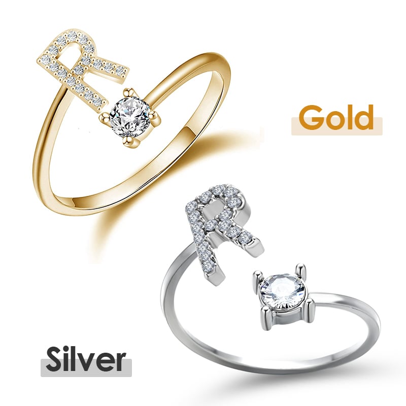 💍 ¡50% DE DESCUENTO AHORA! ❤️ Anillo con inicial de amor: personalizado, ajustable y perfecto como regalo significativo para ti o para un ser querido ✨