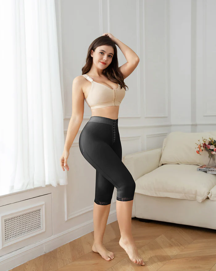 Shapshe® Panty Moldeador Control Abdomen Largo Hasta la Rodilla Moldeador de Muslos Leggings Beige