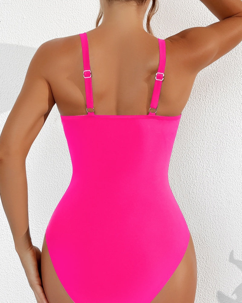 Sexy Deep V Mesh Backless One Piece Shapewear Swimsuit