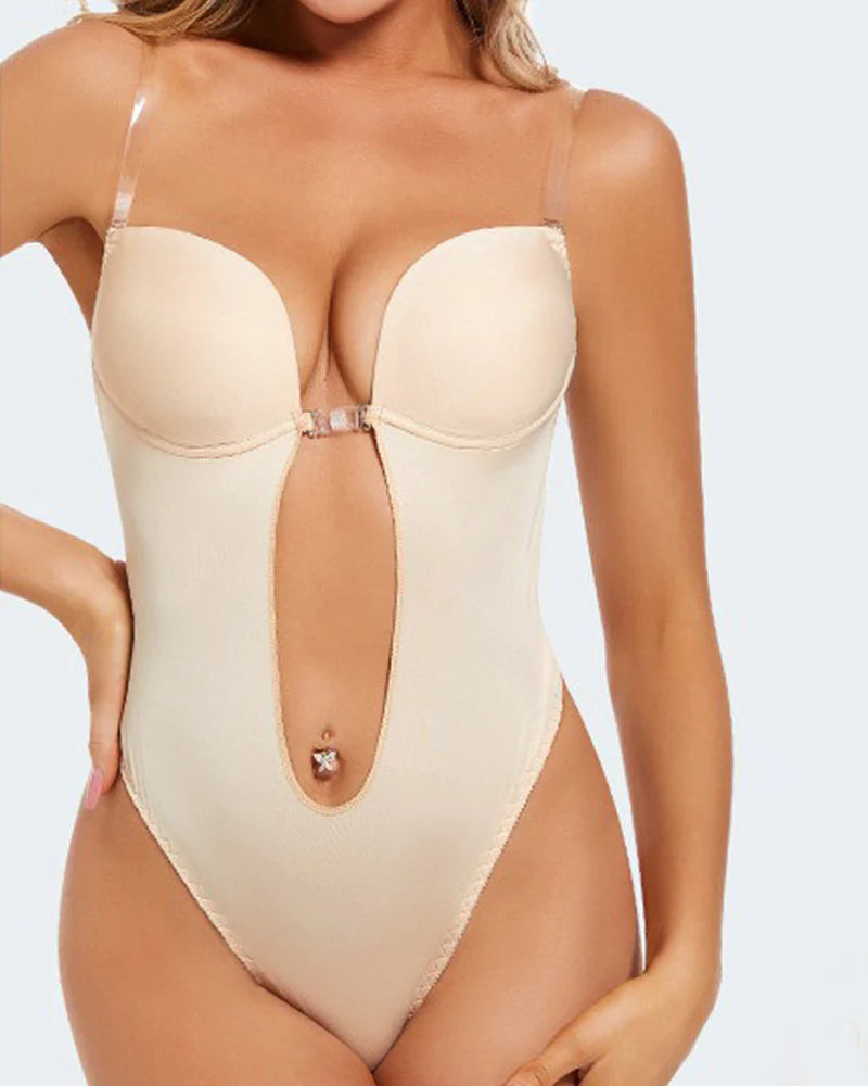 Faja moldeadora para mujer talla grande con espalda descubierta, sujetador integrado, moldeador de cuerpo sin costuras y abertura en la entrepierna