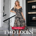 🌸 Vestido con Escote en V y Estampado Floral para Mujer – Ligero, Elegante y Perfecto para el Verano ✨👗