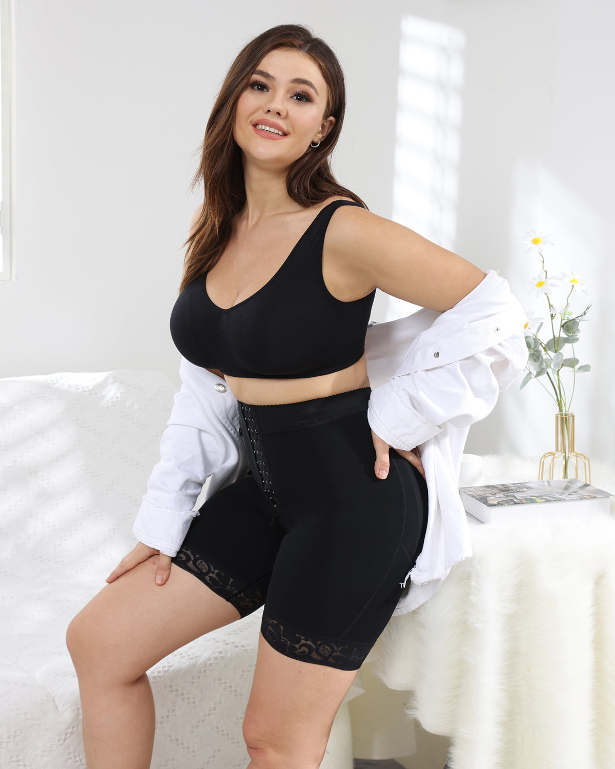 Shorts Moldeadores de Cintura para Mujeres Negras, Levanta Glúteos