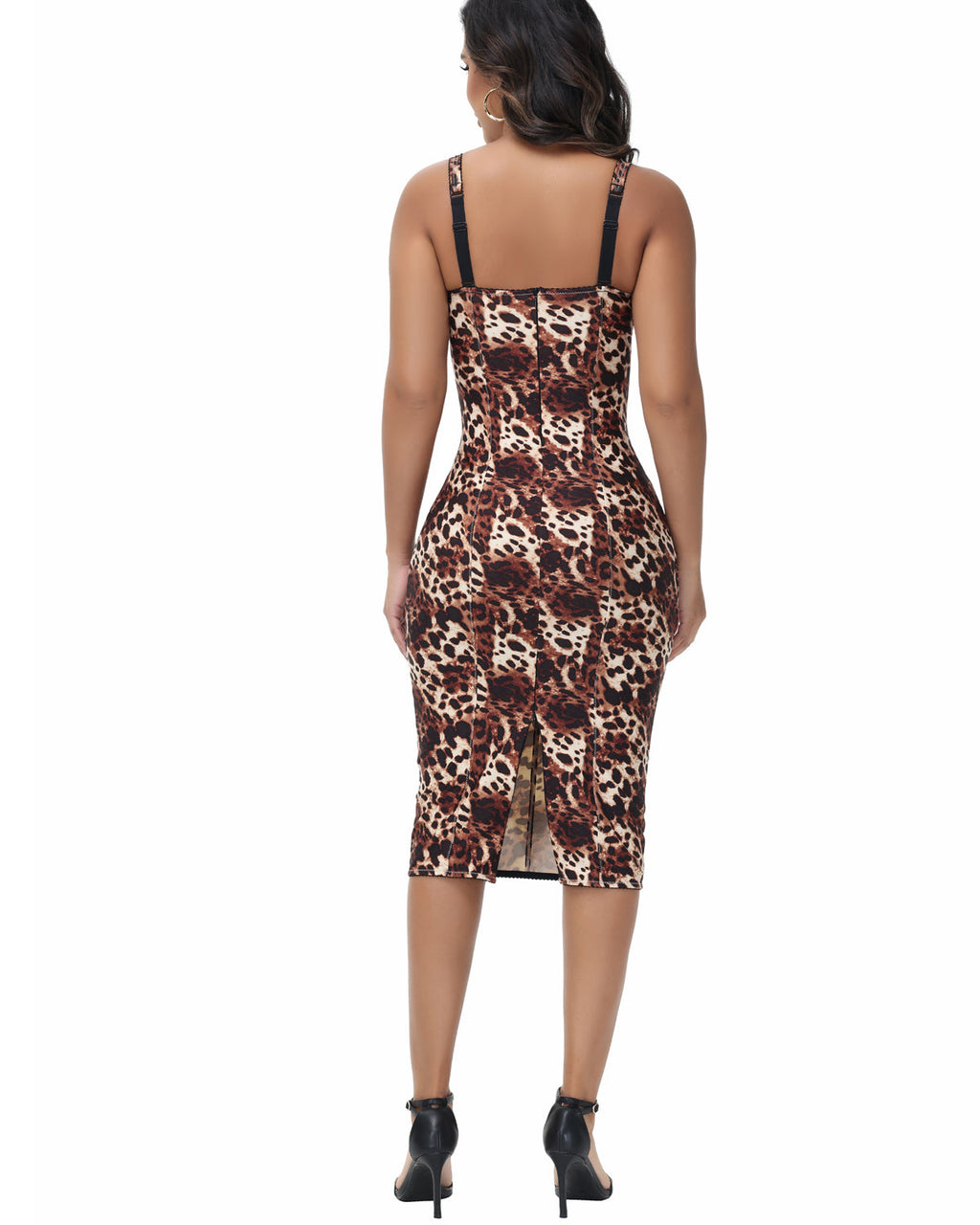 Shapshe® Vestido Midi Ajustado con Tirantes Sexys y Cintura Envuelta con Sostén Incorporado