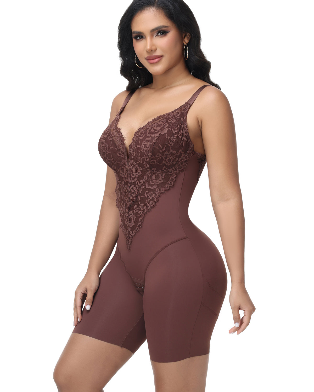 Shapshe® Body moldeador de encaje con escote profundo y espalda descubierta