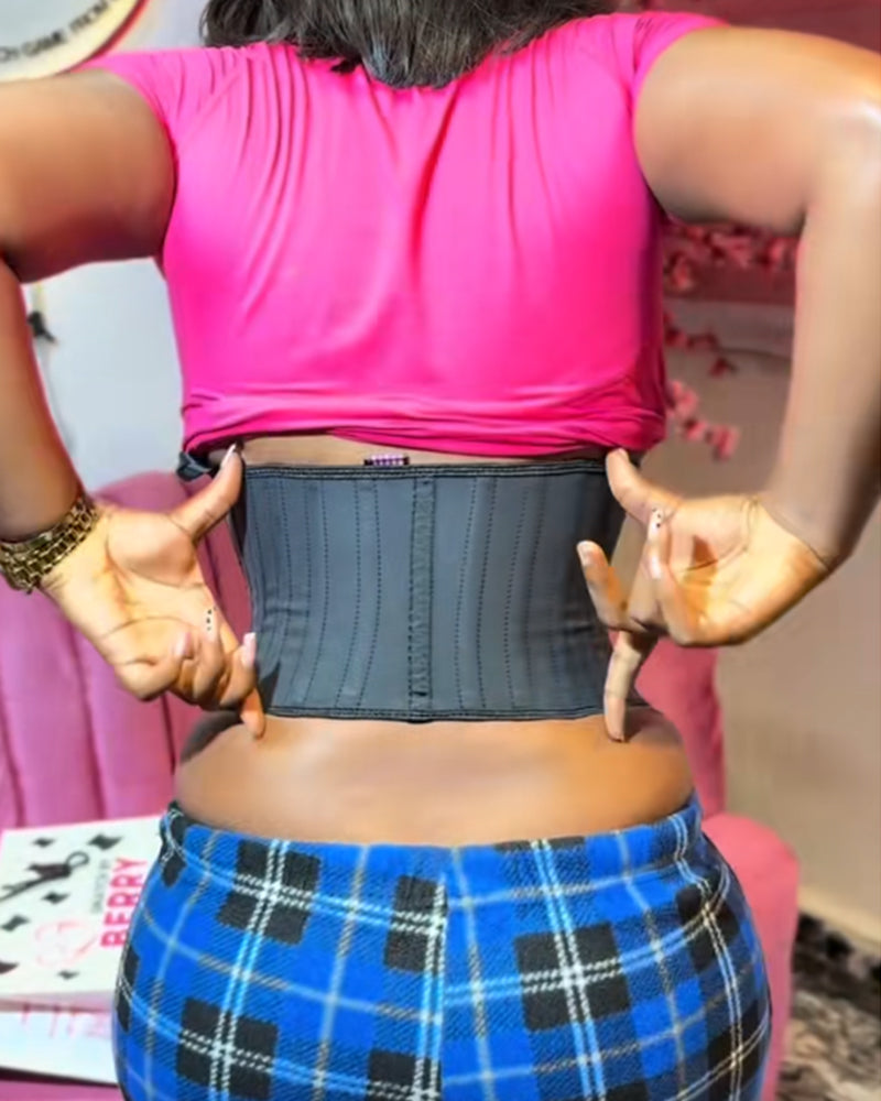 Corsé Faja de Cintura de Látex con 25 Varillas de Acero