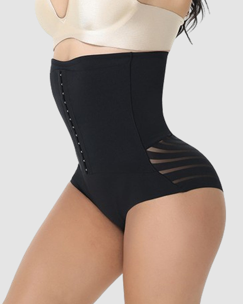 Shorts de malla transpirables de control abdominal y cintura alta