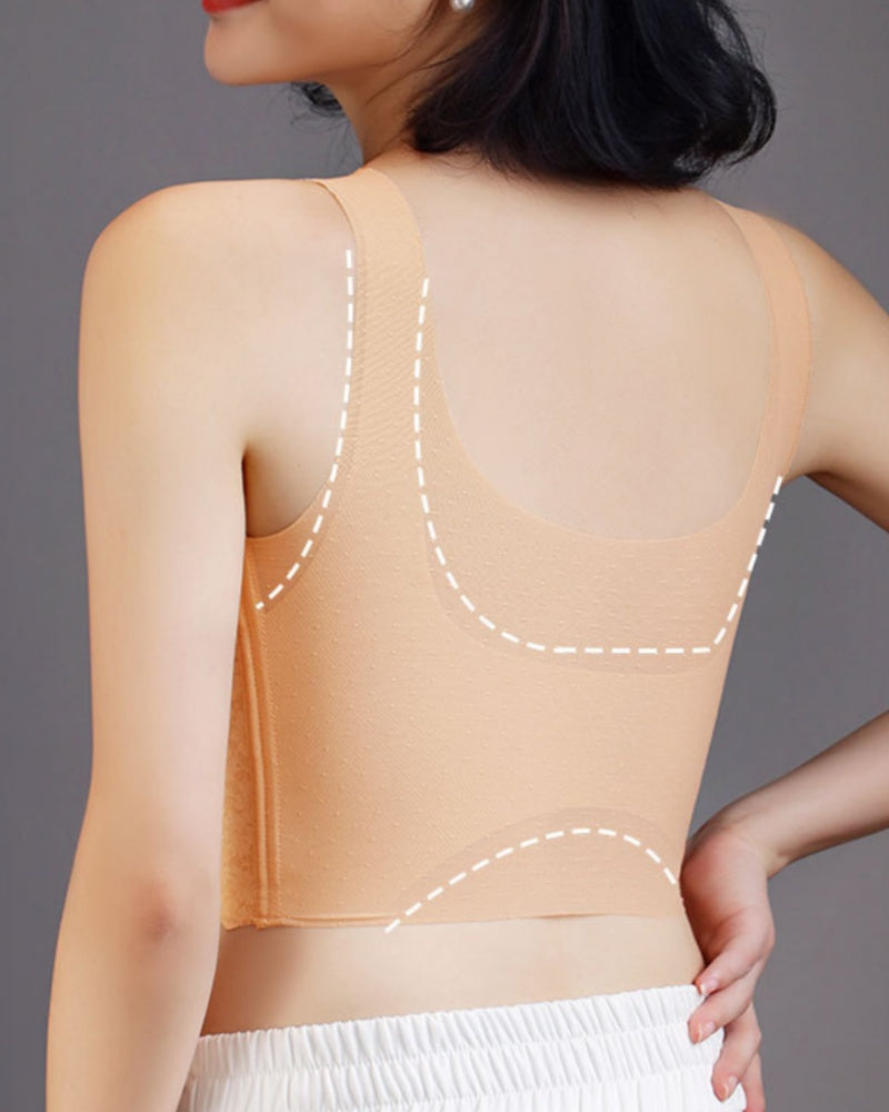 Top sin mangas transpirable talla grande con sujetador push up y efecto moldeador lateral