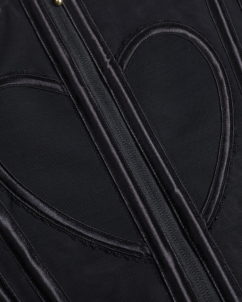Shapshe® Fajas Colombianas Corset Top con Cremallera Entrenador de Cintura Love Pattern