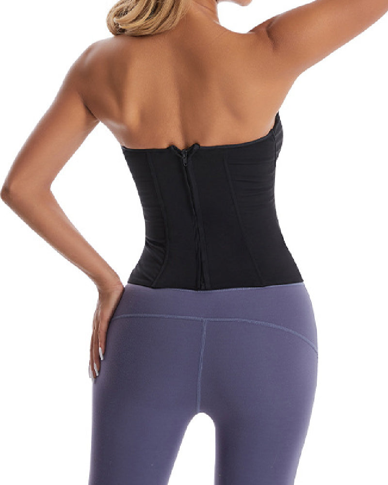 Corsé Top Bustier para Mujer con Varillas, Sin Tirantes, Cremallera, Moldeador de Cintura