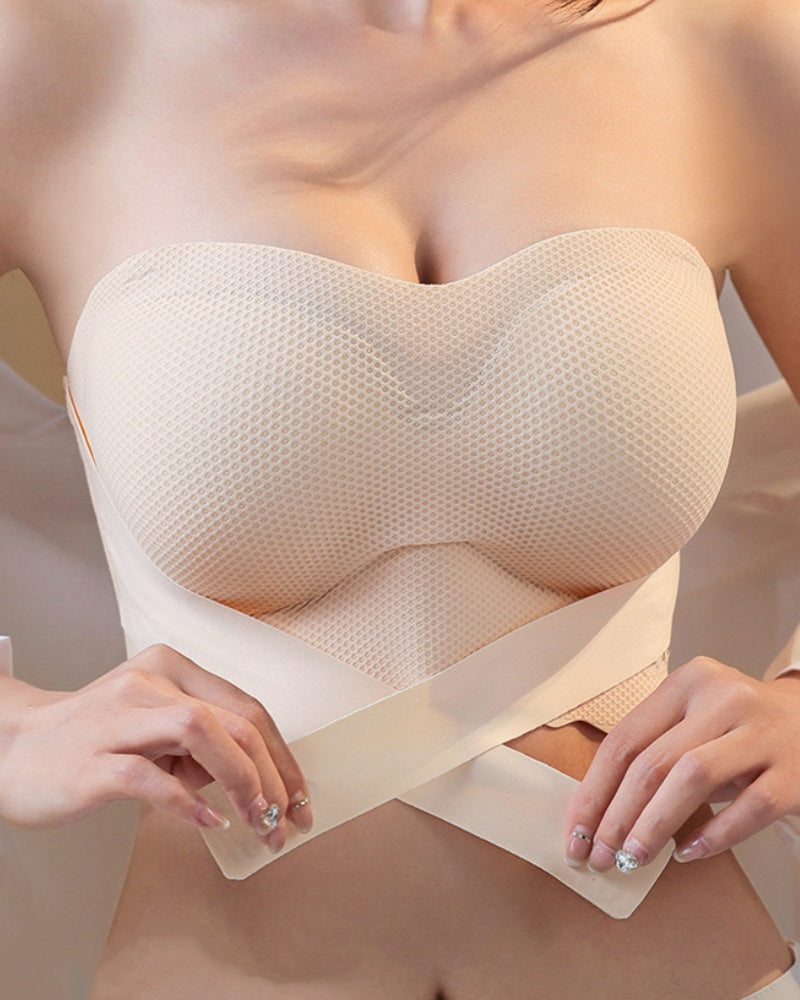 Sostén Bandeau Sin Costuras Transpirable Talla Grande Sin Tirantes Antideslizante
