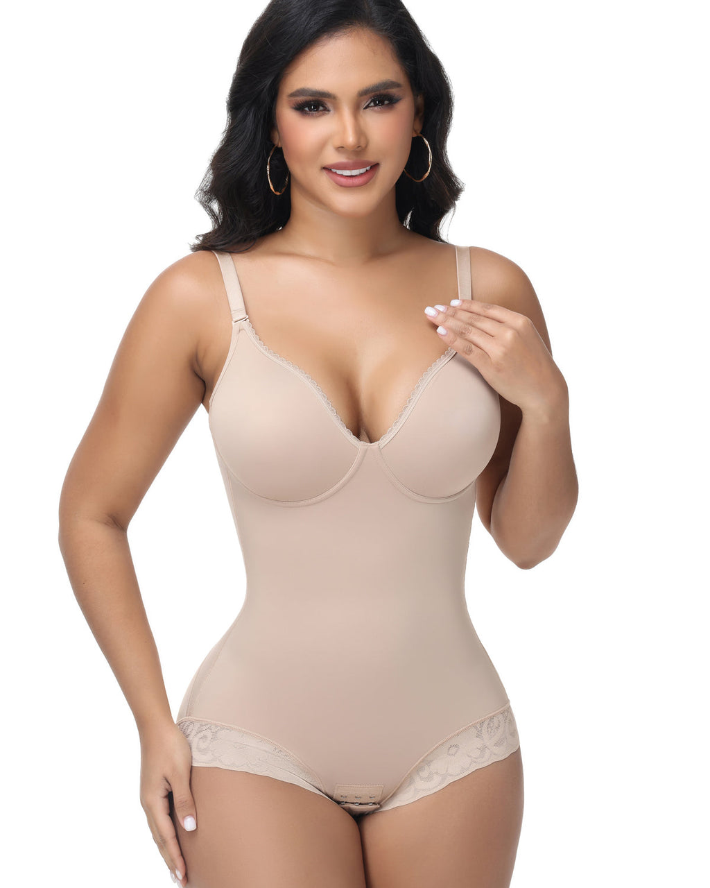 Shapshe® Body Moldeador con Sostén Incorporado y Encaje, Faja Reductora Abdominal
