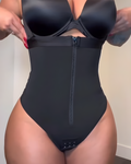 High Waist Front Zipper Thong Invisible Shapewear With Straps