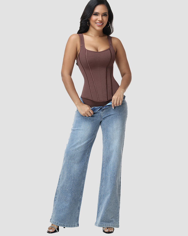 Shapshe® Top Corset con Cordones en la Espalda para Busto Completo
