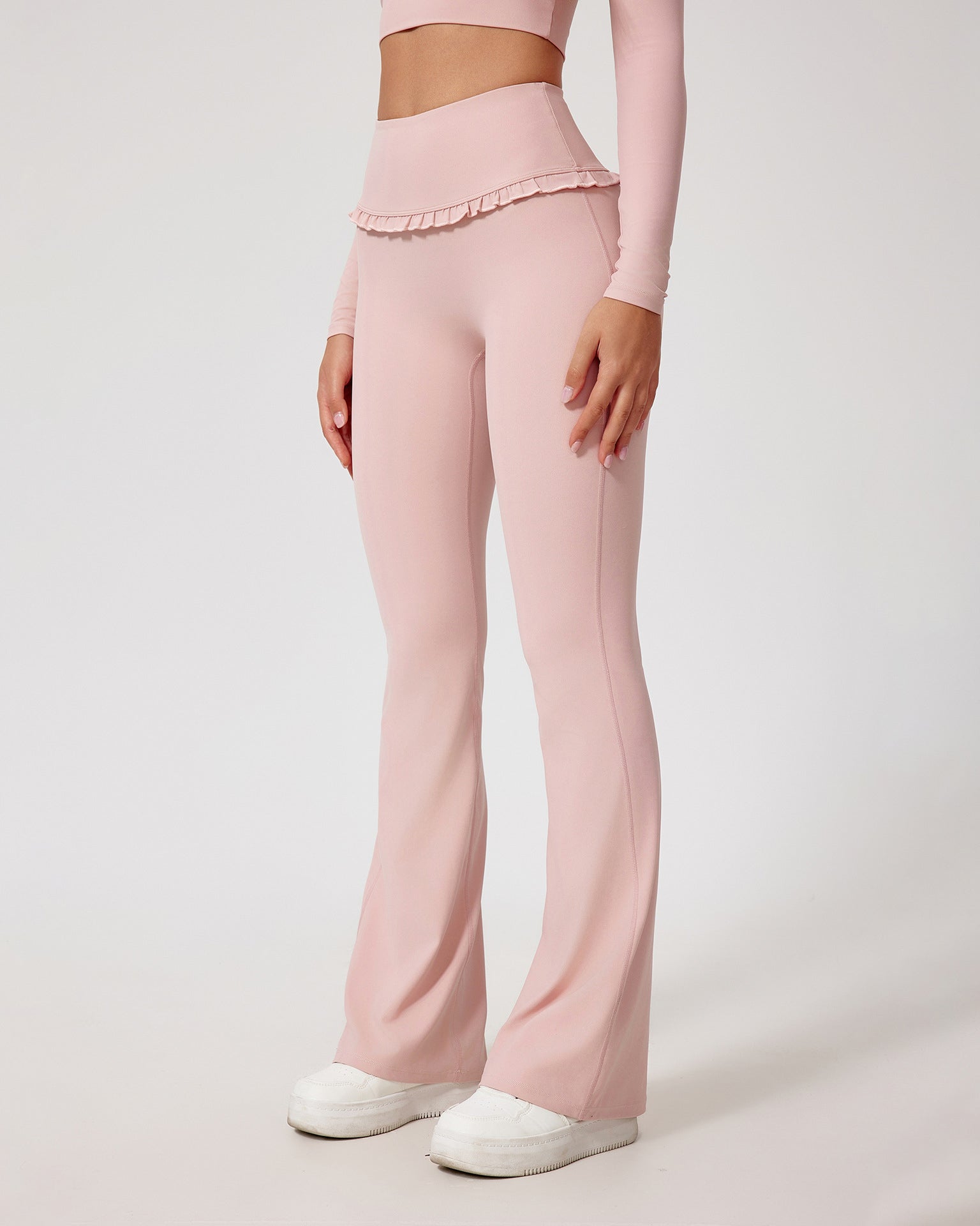 Leggings de Ballet con Volantes y Pierna Acampanada